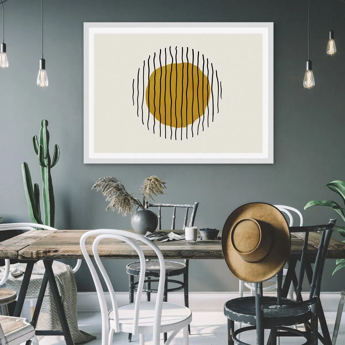 Pôster em moldura branca - Abstração a tremer com o calor - 91x61 cm