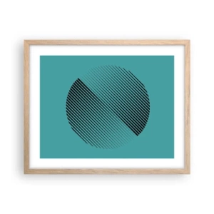 Pôster com moldura de carvalho claro - Círculo – uma variação geométrica - 50x40 cm