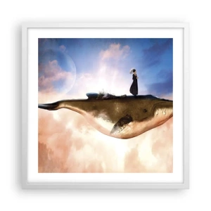 Pôster em moldura branca - Uma viagem surreal - 50x50 cm