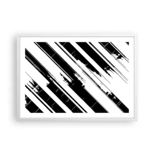 Pôster em moldura branca - Uma composição intensa e dinâmica - 70x50 cm