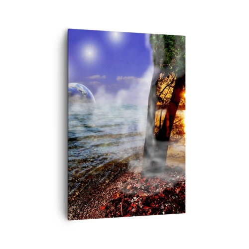 Quadro em tela - Paisagem surrealista - a unidade da natureza - 70x100 cm