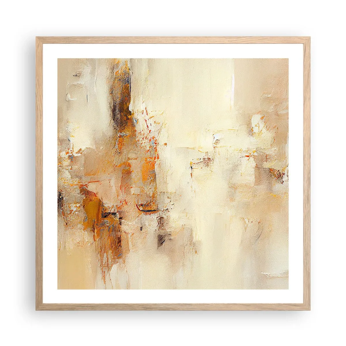 Pôster com moldura de carvalho claro - Alma de âmbar - 60x60 cm