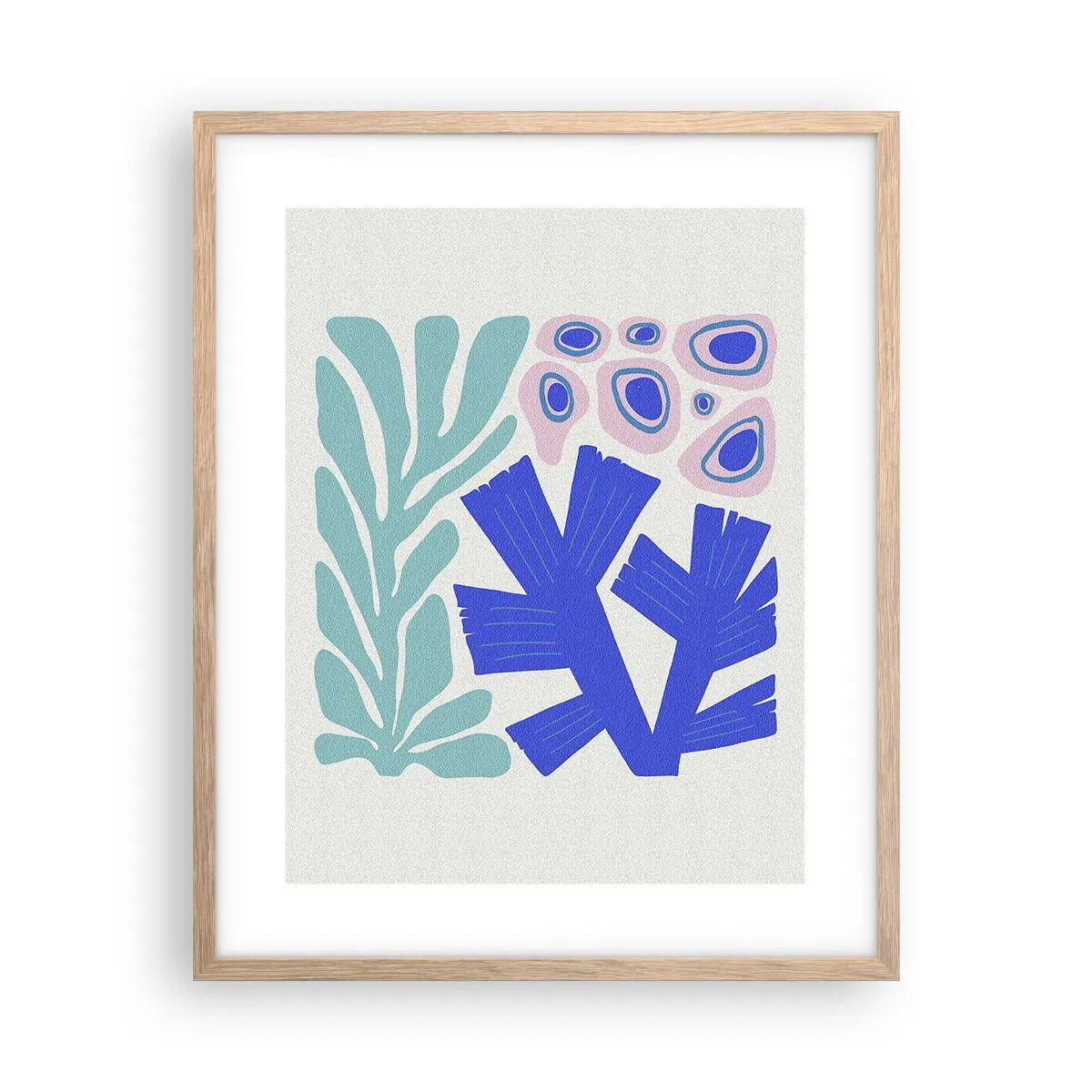 Pôster com moldura de carvalho claro - Jardim subaquático - 40x50 cm