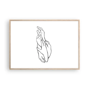 Pôster com moldura de carvalho claro - Bom toque - 100x70 cm