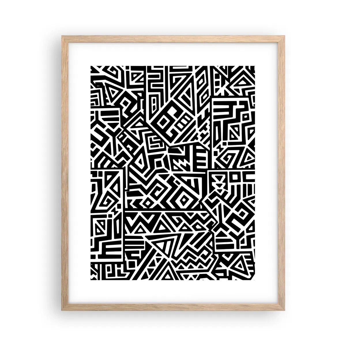 Pôster com moldura de carvalho claro - Composição pré-colombiana - 40x50 cm