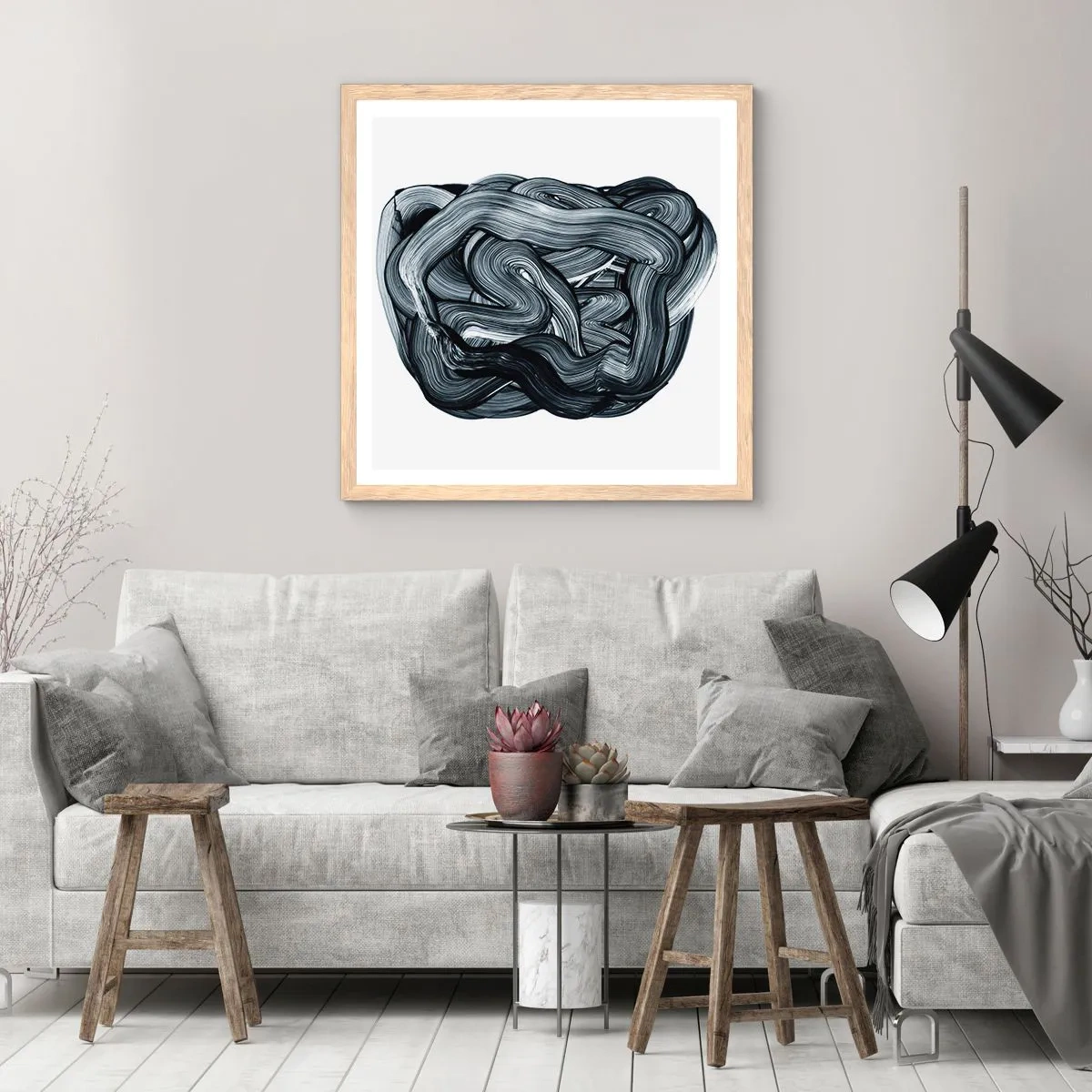Pôster com moldura de carvalho claro - Não é assim tão simples - 60x60 cm