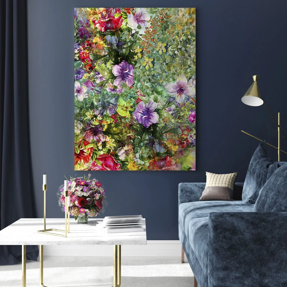 Quadro em vidro - Nas flores para a perdição - 50x70 cm
