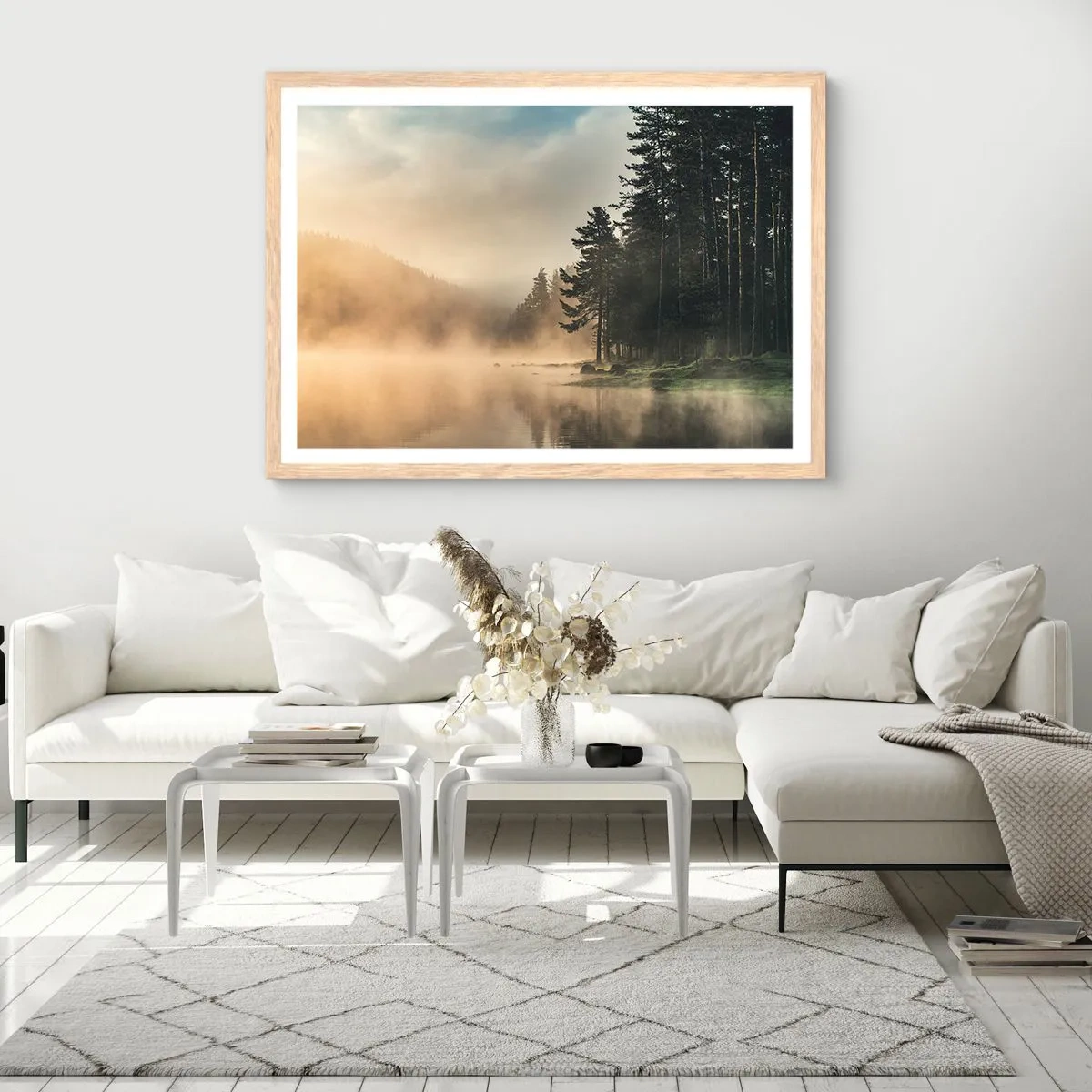 Pôster com moldura de carvalho claro - O nascimento do dia - 91x61 cm