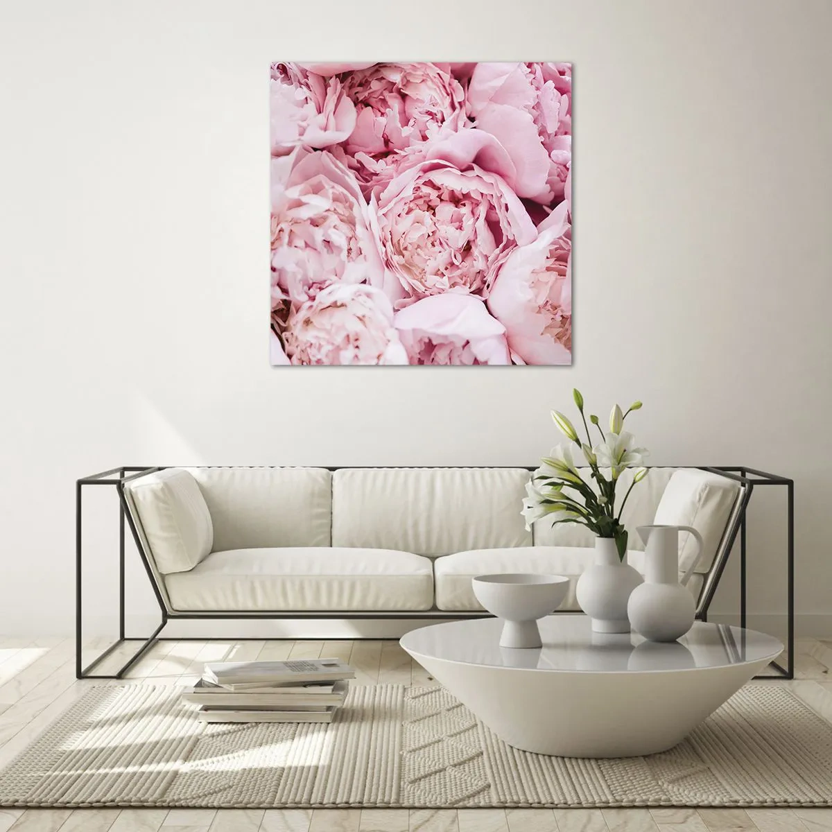 Quadro em vidro - Aconchego e perfume - 50x50 cm