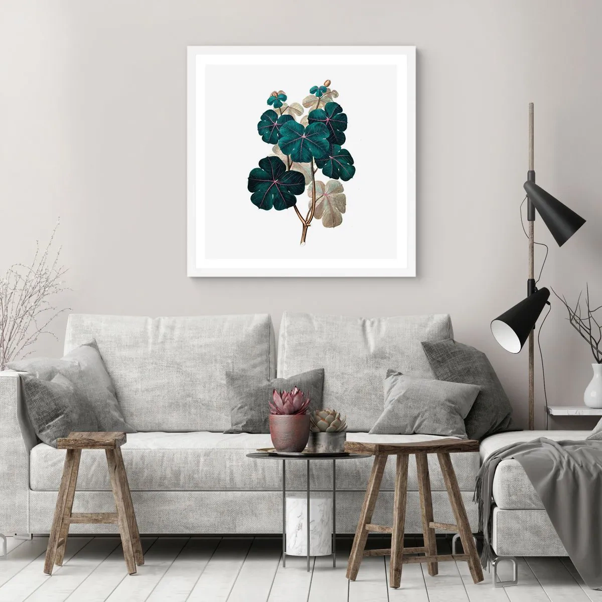 Pôster em moldura branca - Do antigo herbário - 30x30 cm
