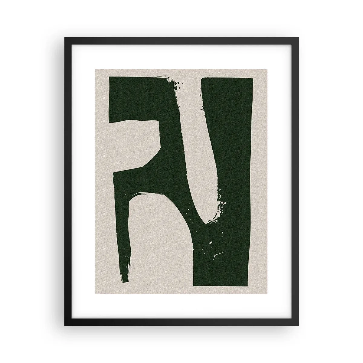 Pôster com moldura preta - Baías de branco - 40x50 cm