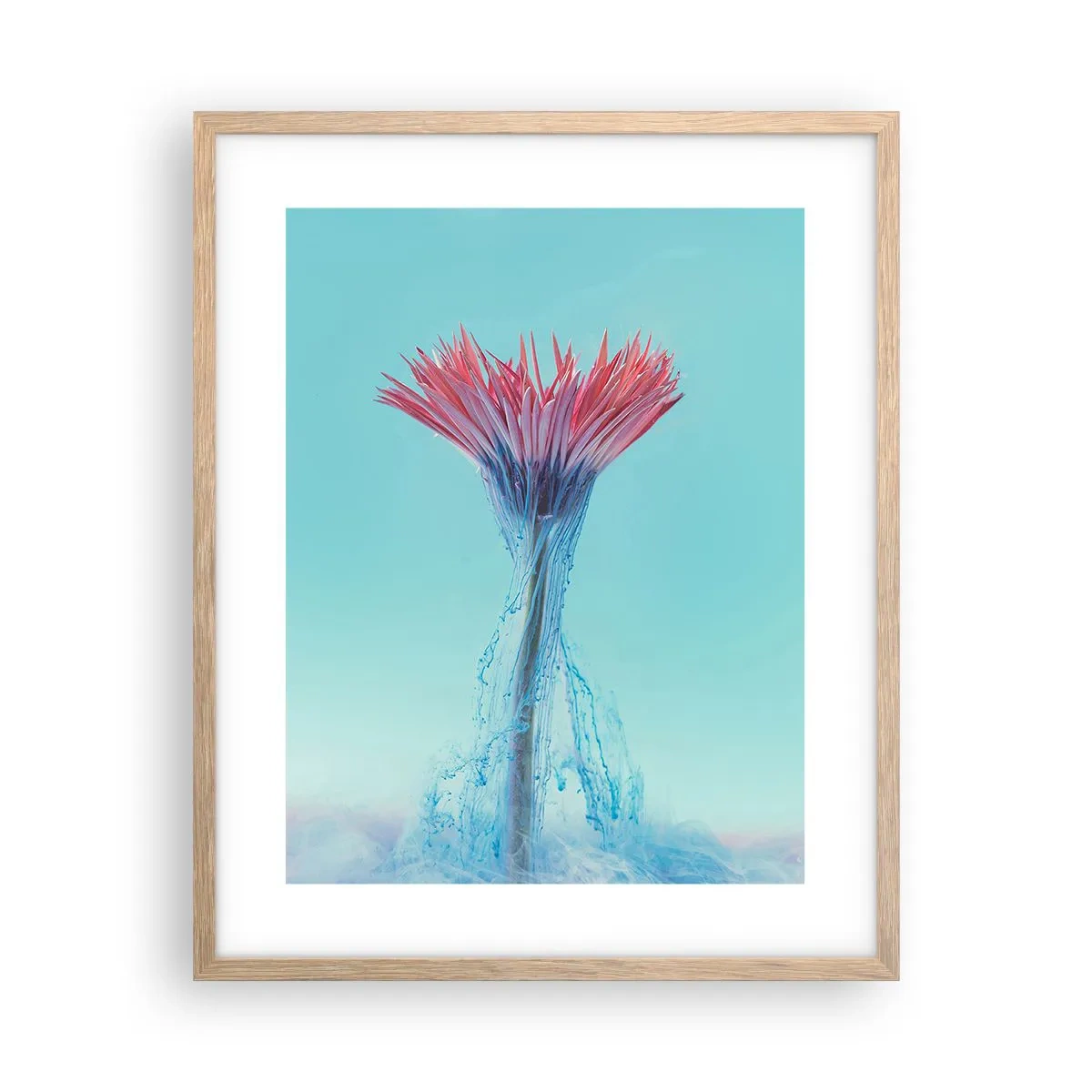 Pôster com moldura de carvalho claro - Num abraço revigorante - 40x50 cm