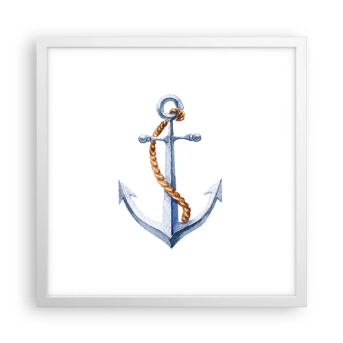 Pôster em moldura branca - Ahoy aventura! - 40x40 cm