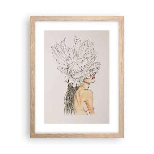 Pôster com moldura de carvalho claro - Beleza coroada - 30x40 cm