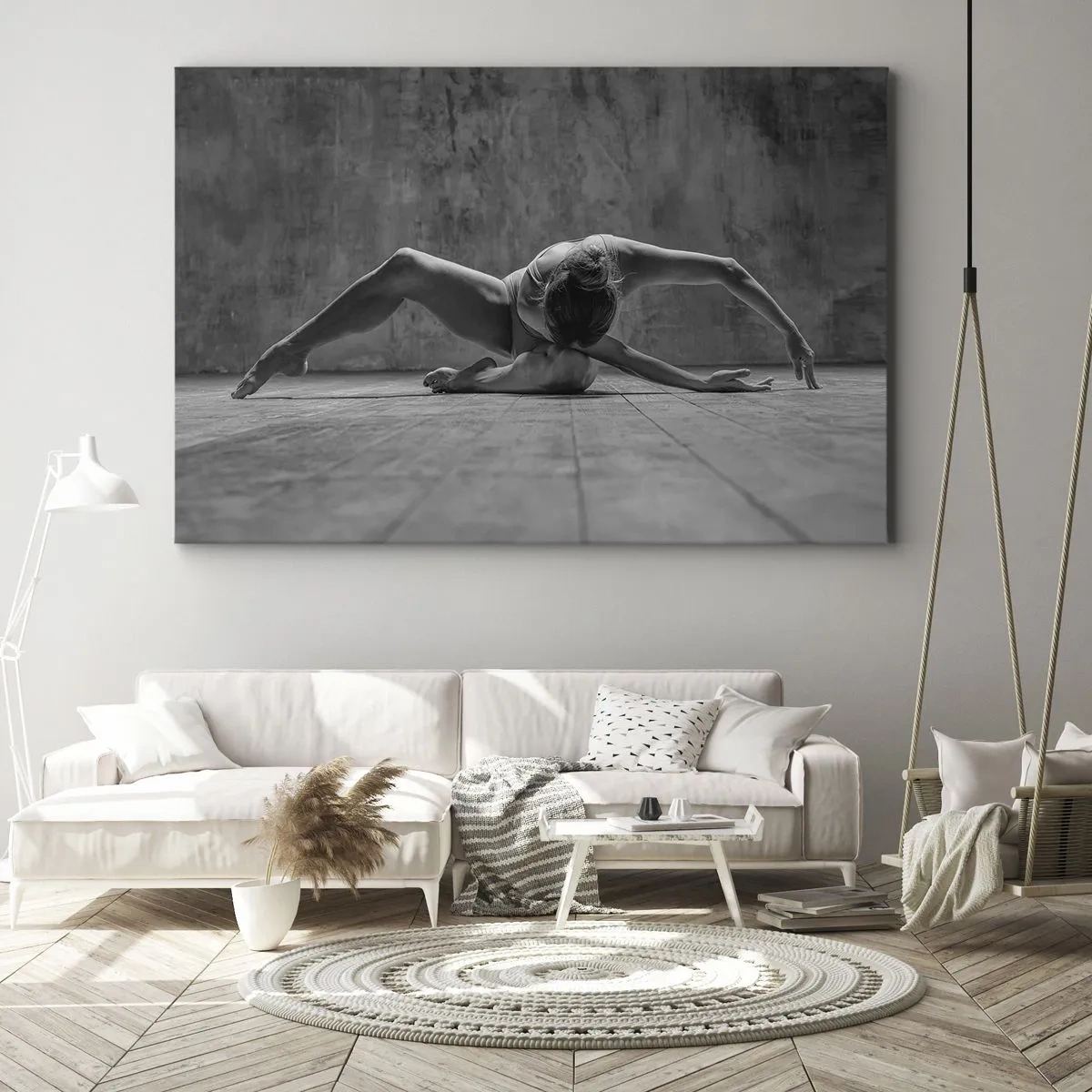 Quadro em tela - Uma dançarina em pose artística - 70x50cm - Simetria encontrada - Decoração de parede moderna para a sala de estar e quarto ARTTOR