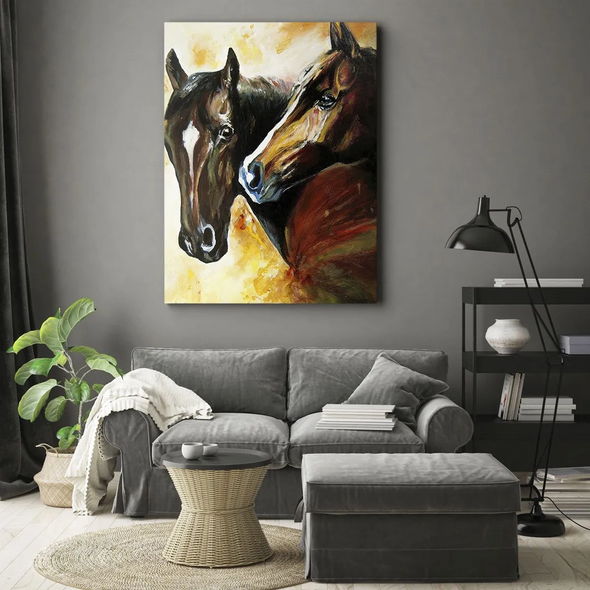 Quadro em tela - Encanto em dobro - 80x120 cm