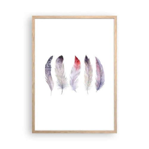 Pôster com moldura de carvalho claro - Delicadas como uma névoa multicolorida - 50x70 cm