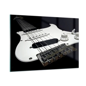 Quadro em vidro - Som oculto no branco - 100x70 cm