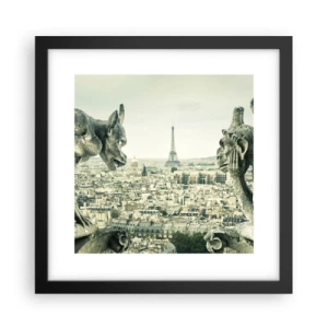 Pôster com moldura preta - Conversas parisienses - 30x30 cm