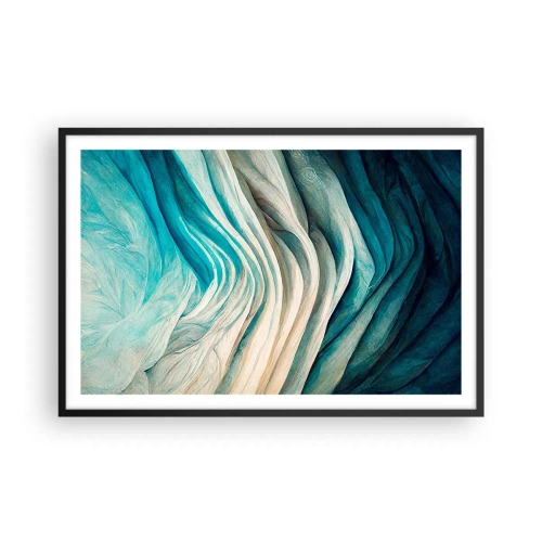 Pôster com moldura preta - Insaciabilidade azul - 91x61 cm