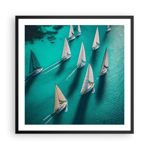 Pôster com moldura preta - Numa competição com o vento - 60x60 cm