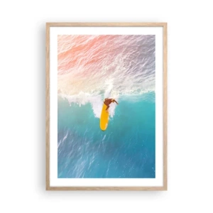 Pôster com moldura de carvalho claro - Cavaleiro oceânico - 50x70 cm