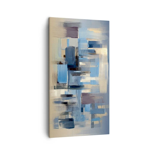 Quadro em tela - Construção azul - 45x80 cm