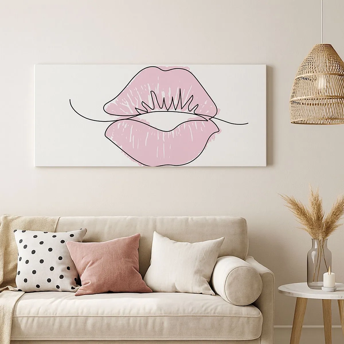 Quadro em tela - Pronto para beijar? - 100x40 cm