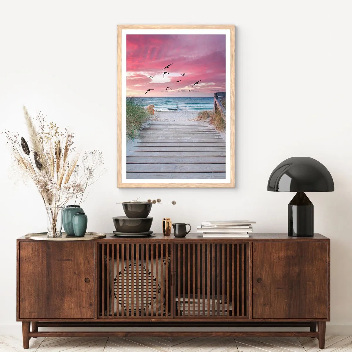 Pôster com moldura de carvalho claro - Impressão do Báltico - 70x100 cm