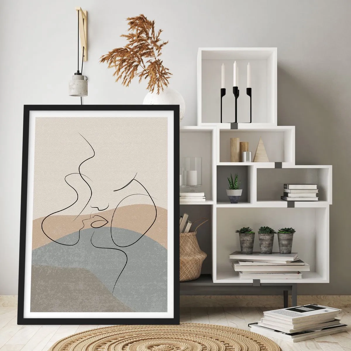 Pôster com moldura preta - Como uma pincelada - 61x91 cm