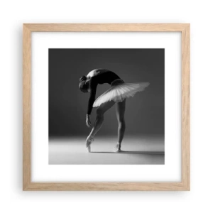 Pôster com moldura de carvalho claro - Bella balerina - 30x30 cm