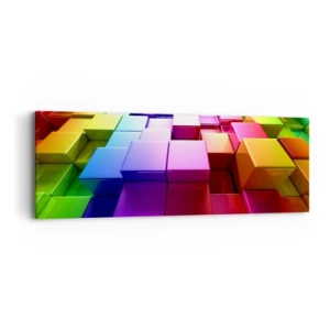 Quadro em tela - Op-art juntos como uma equipa - 90x30 cm