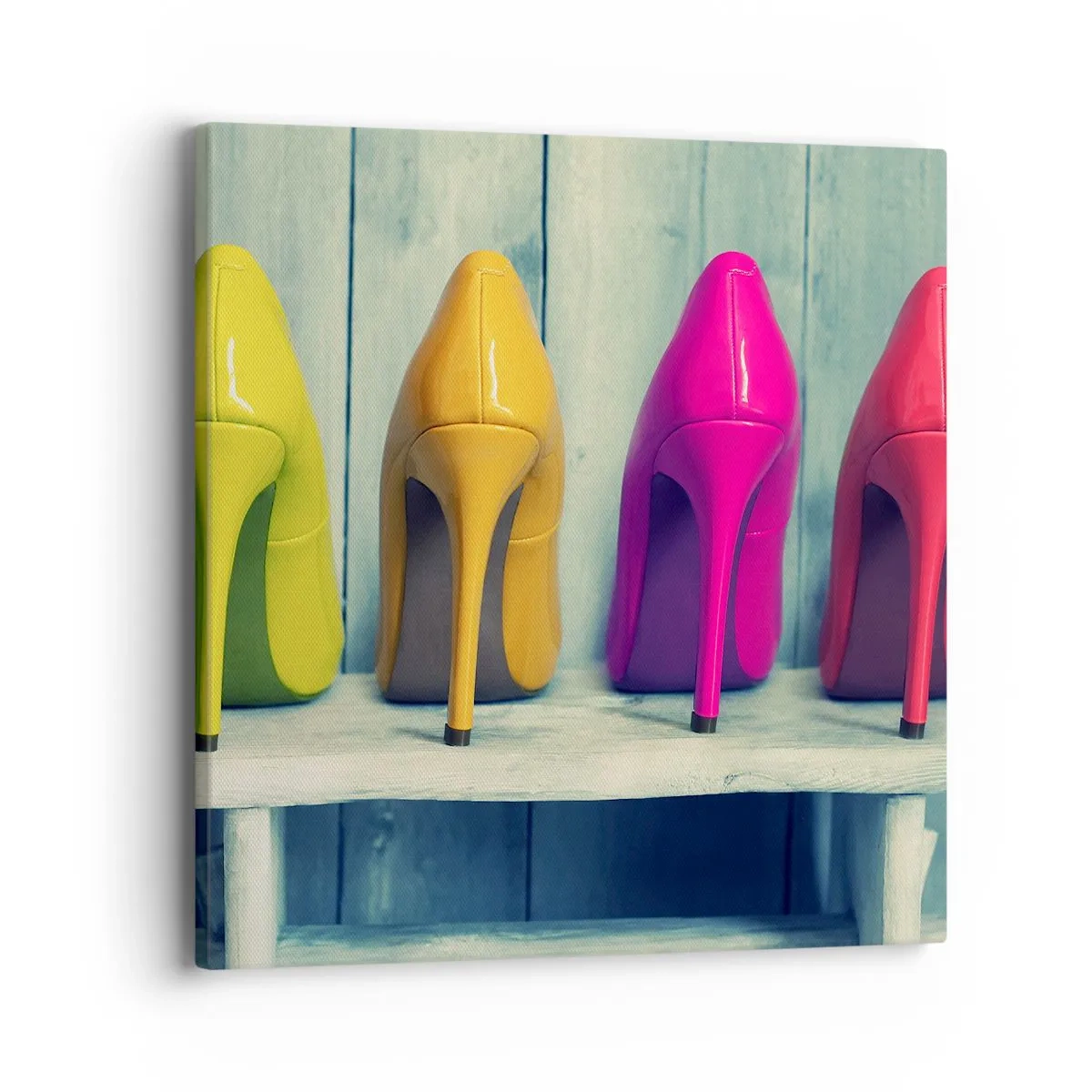 Quadro em tela - Um passeio no arco-íris - 40x40 cm