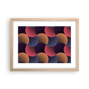 Pôster com moldura de carvalho claro - Num ritmo circular - 40x30 cm