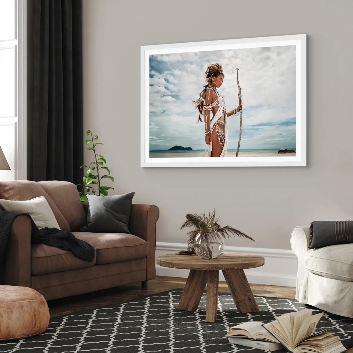 Pôster em moldura branca - Rainha dos trópicos - 70x50 cm