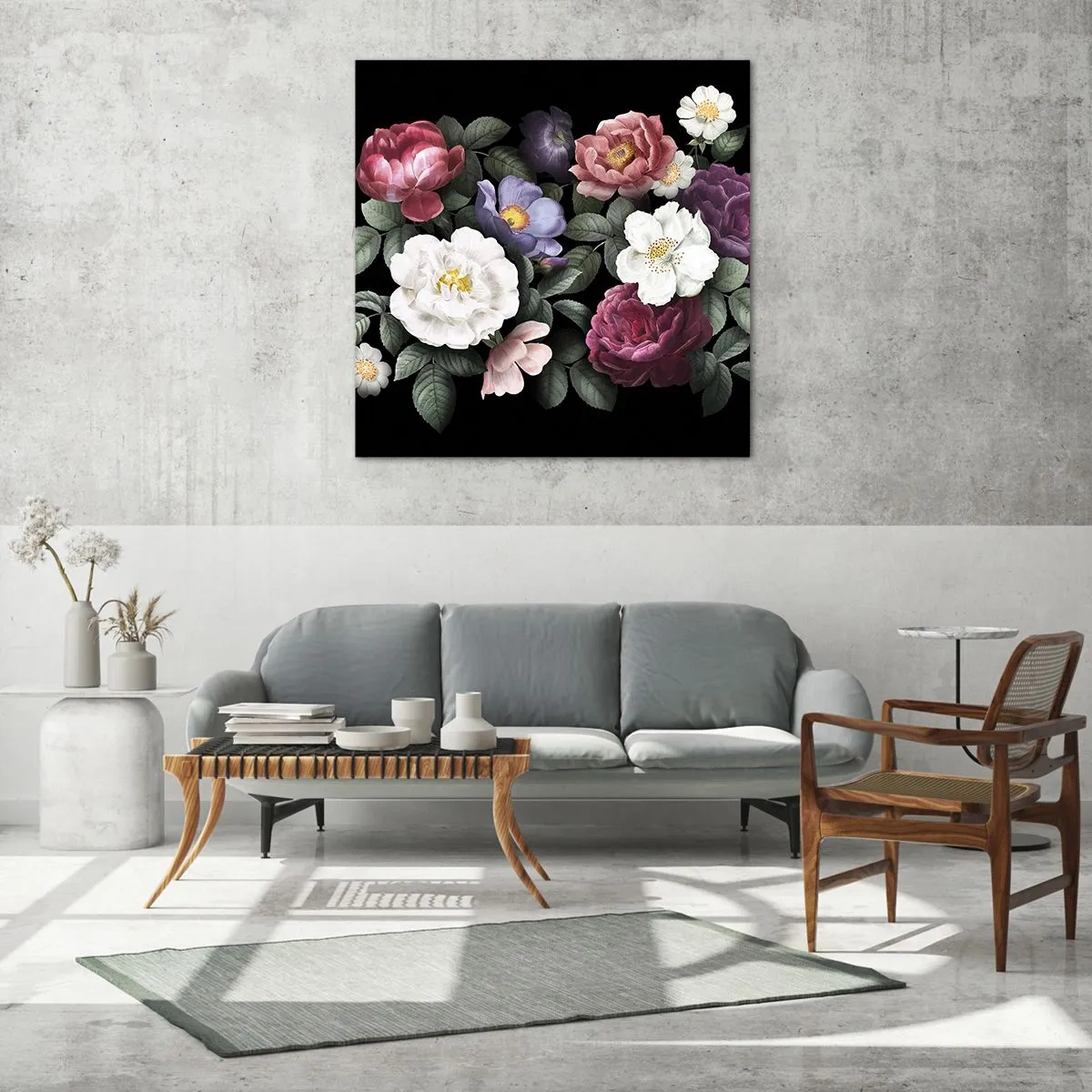 Quadro em vidro - Do jardim inglês - 50x50 cm