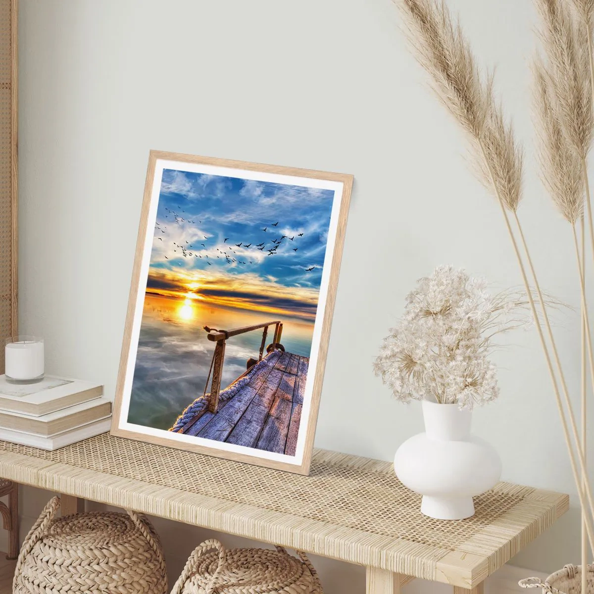 Pôster com moldura de carvalho claro - O vento descansa - 70x100 cm