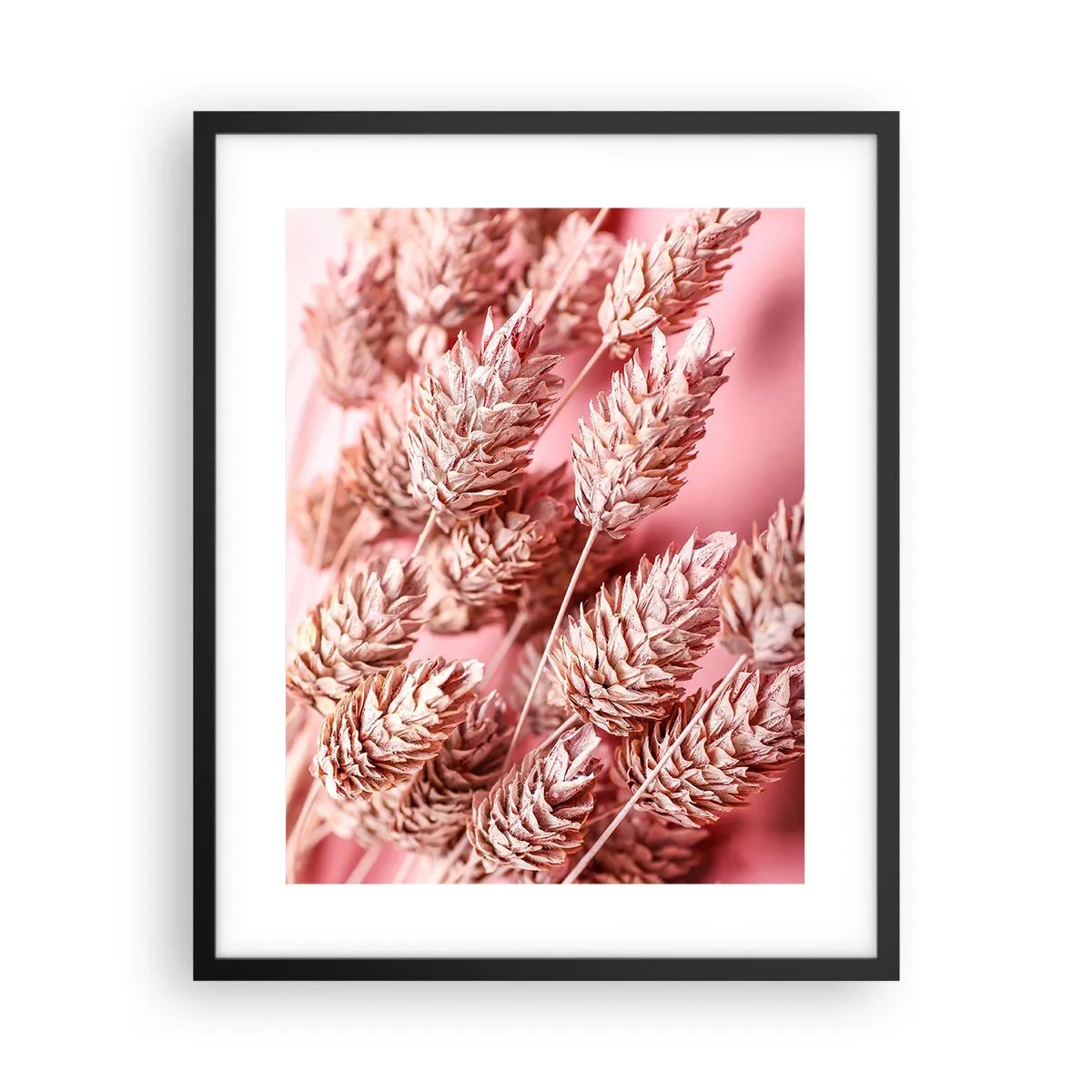 Pôster com moldura preta - Cascata floral em rosa - 40x50 cm