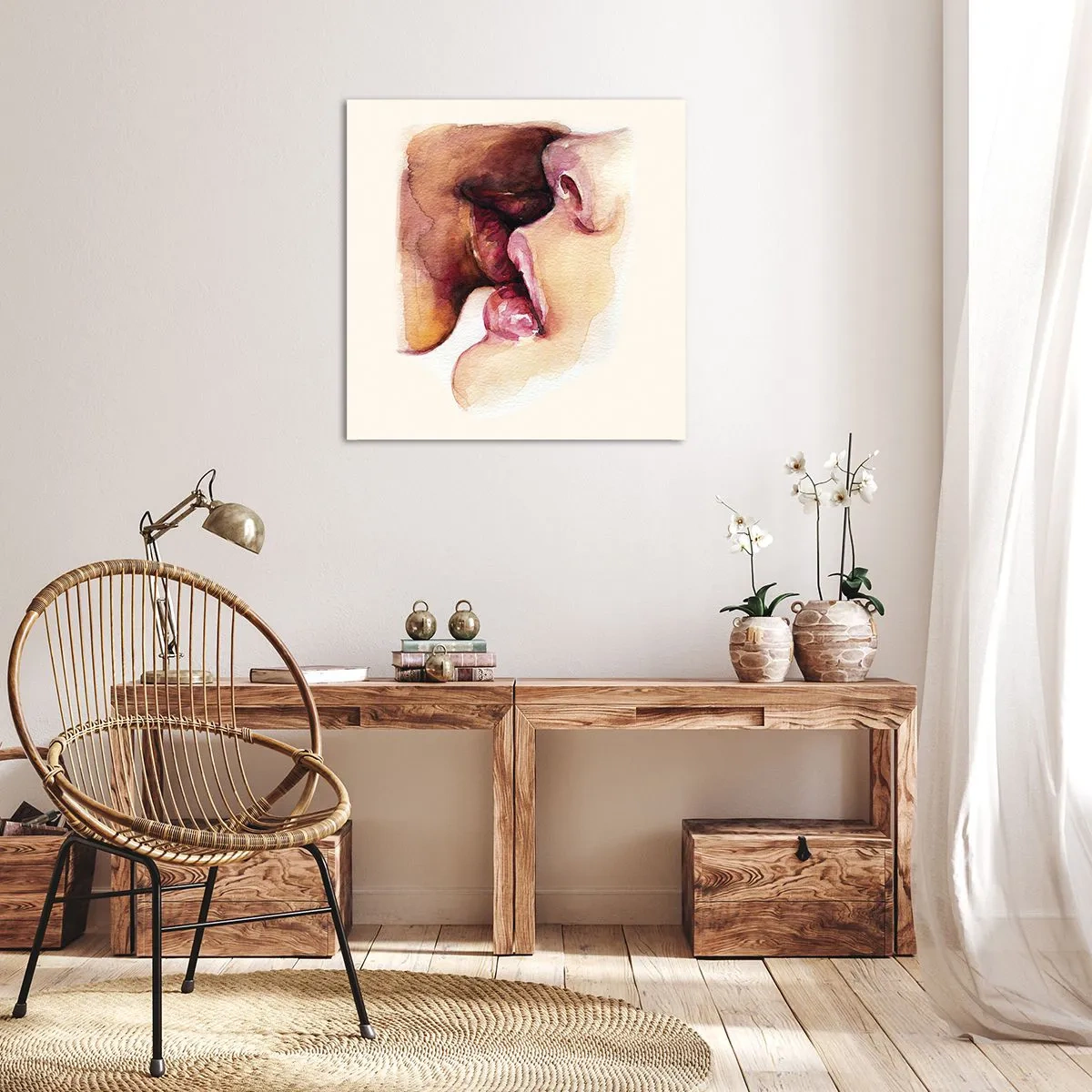 Quadro em tela - Como a noite e o dia, a terra e o céu - 70x70 cm