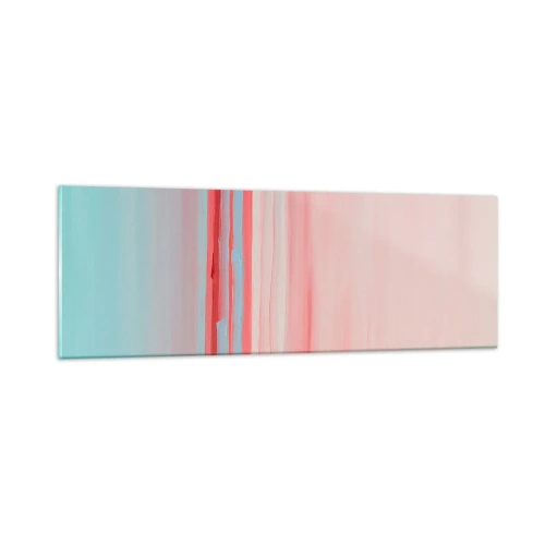 Quadro em vidro - Abstração ao amanhecer - 90x30 cm