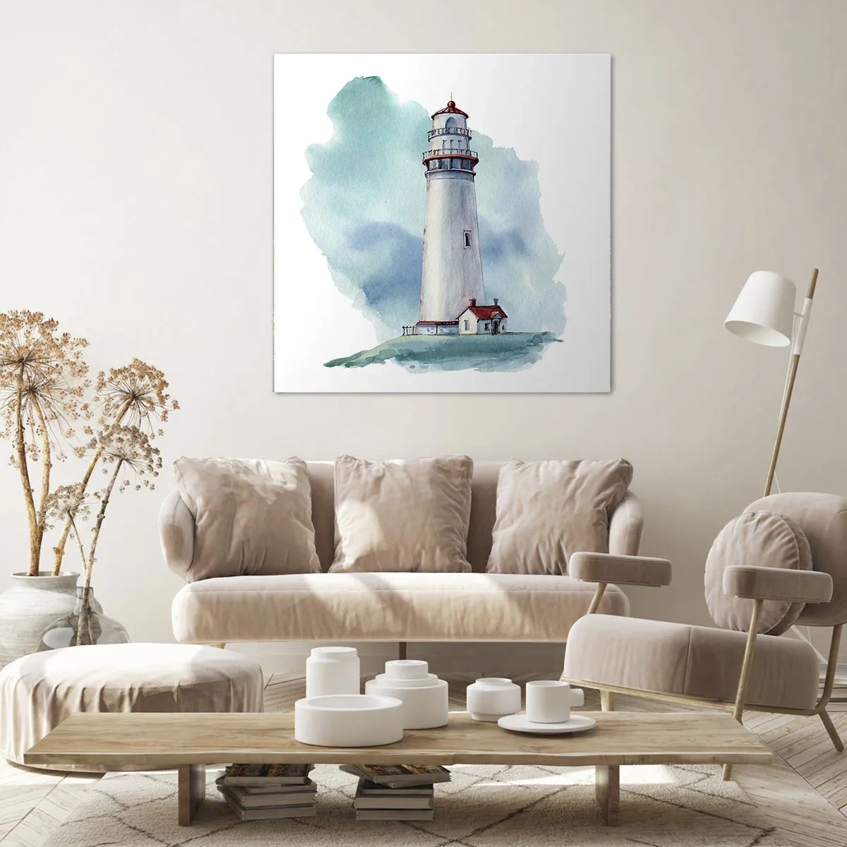 Quadro em tela - A gentil irmã do azul - 70x70 cm