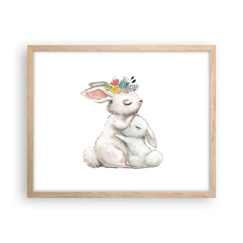 Pôster com moldura de carvalho claro - Nada melhor do que amor de mãe - 50x40 cm