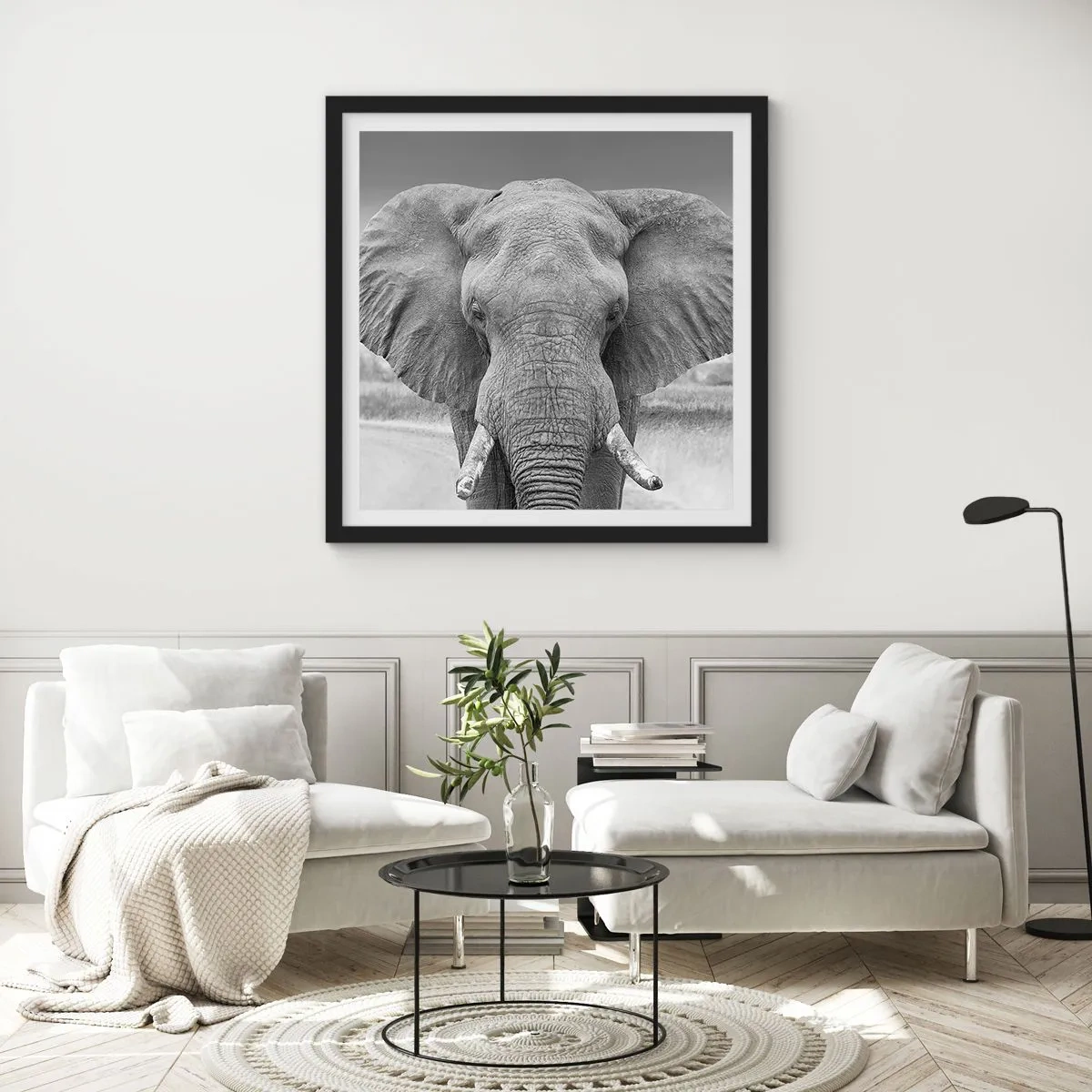 Pôster com moldura preta - Bem-vindo ao meu mundo - 50x50 cm