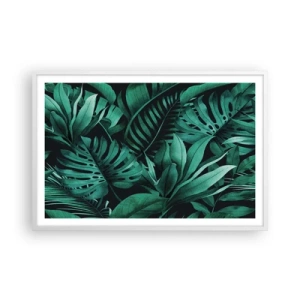 Pôster em moldura branca - A profundidade da vegetação tropical - 91x61 cm