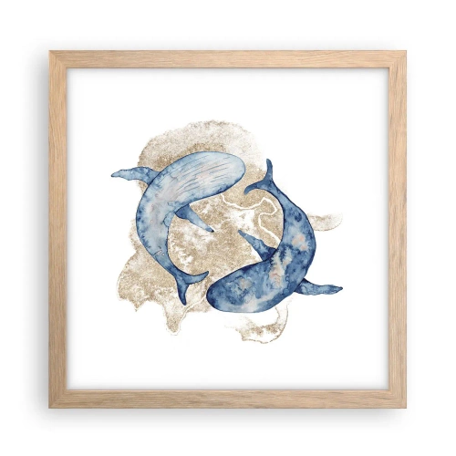 Pôster com moldura de carvalho claro - Amizade ou amor? - 30x30 cm