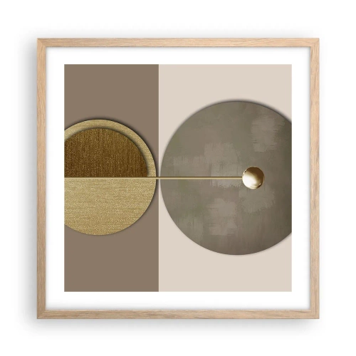 Pôster com moldura de carvalho claro - Equilíbrio perfeito - 50x50 cm