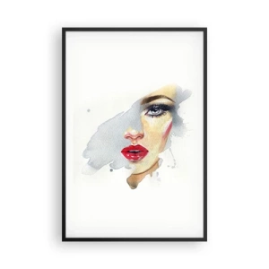 Pôster com moldura preta - Reflexão numa gota de água - 61x91 cm