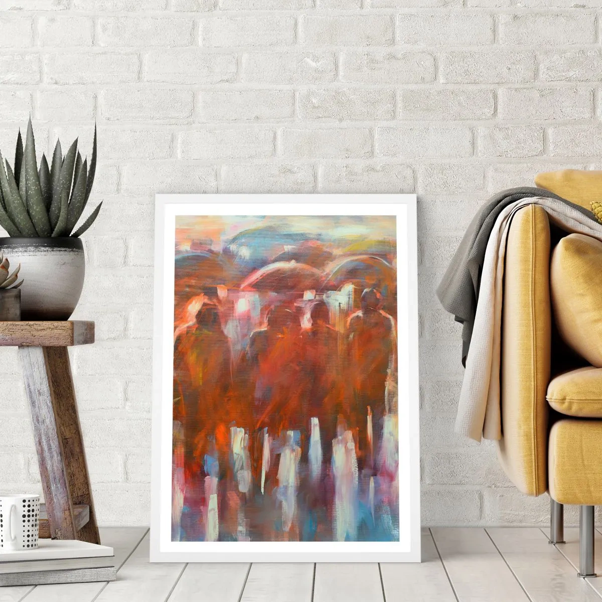 Pôster em moldura branca - Iguais na chuva e no nevoeiro - 40x50 cm