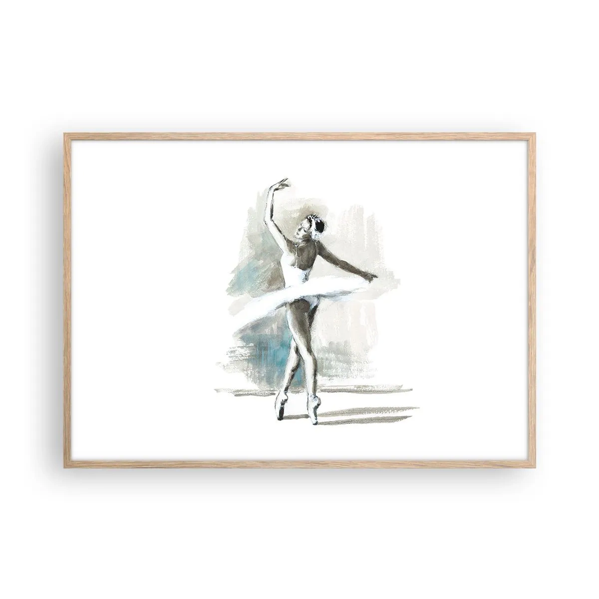 Pôster com moldura de carvalho claro - Encantada num cisne - 100x70 cm