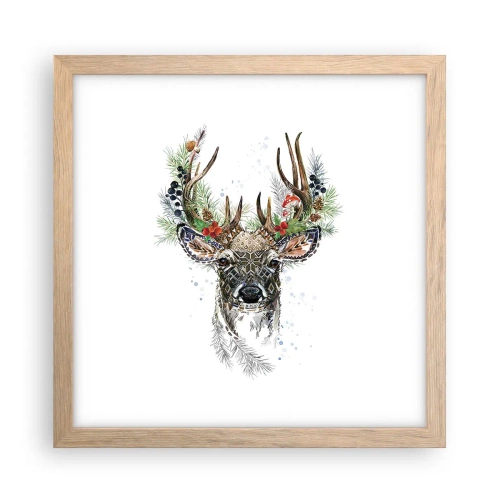 Pôster com moldura de carvalho claro - Num manto festivo - 30x30 cm